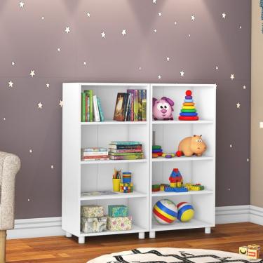 Imagem de Conjunto com 2 Estantes Helena Branco