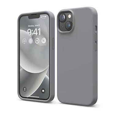 Imagem de Capa elago compatível com iPhone 14, capa de silicone líquido, capa protetora de corpo inteiro, à prova de choque, design fino, forro de microfibra macia antiarranhões, 6,1 polegadas (cinza escuro)