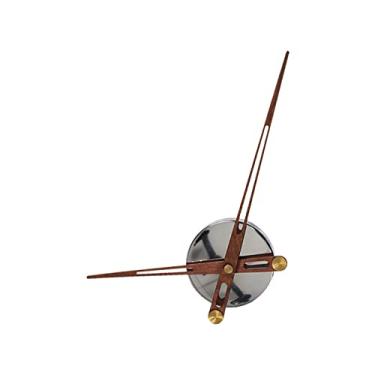 Imagem de Fenteer Conjunto de Ponteiros E de Relógio de Parede Grande DIY Peças de Reposição de Relógio de Parede Ponteiros de Madeira Haste Decoração, Prata