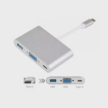 Imagem de Cabo Adaptador 3 em 1 usb-c 3.1 type-c para vga - USB 3.0 JC-TYC-VGA31 F3