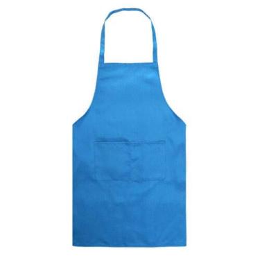 Imagem de Avental de Chefs Senrise, cor lisa, unissex, durável, confortável com bolso frontal lavável para cozinhar assar, cozinhar, cozinhar, restaurante artesanal, H17005D, Azul, 70CMx60CM