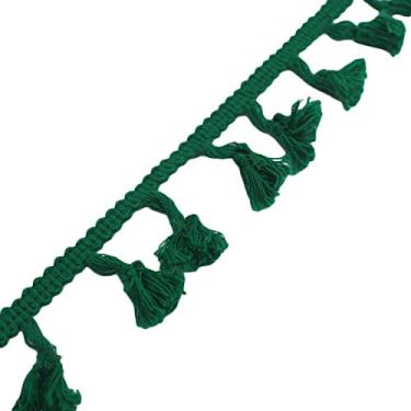 Imagem de (Dark Green) - Yalulu 5 Yards Colourful Cotton Tassel Fringe Lace Trim Ribbons Sewing Cloth DIY Crafts Sewing Curtains Clothes Craft Accessories (Dark Green)