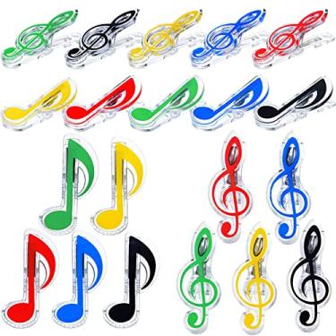 Imagem de Pacote com 40 clipes de papel para notas musicais, clipes de papel de clave de agudos, presentes engraçados, professores, plástico, suporte de folha de livro para mesa, escritório, escola, papelaria