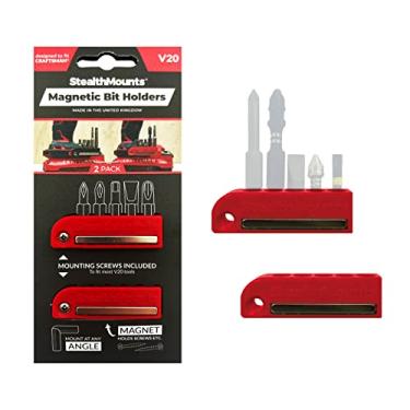 Imagem de StealthMounts Suporte magnético para brocas Craftsman 20v | Organizador de brocas | Perfeito para brocas e impactos de artesão (pacote com 2) | Vermelho