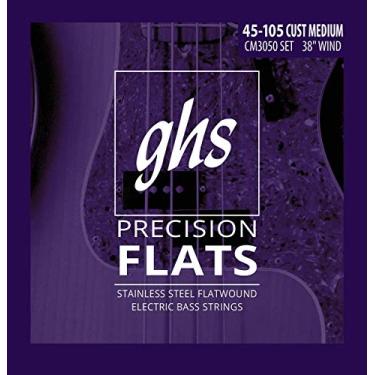 Imagem de GHS Strings CM3050 4-String Bass Precision Flats, aço inoxidável, enrolamento de 96,5 cm, médio personalizado (45-105)