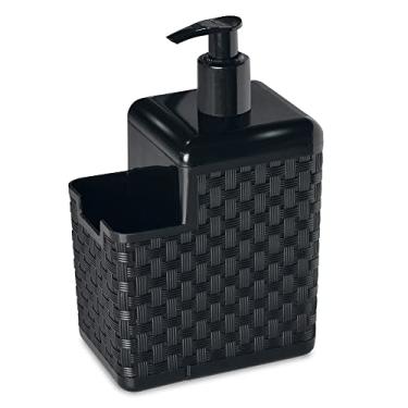 Imagem de PORTA DETERGENTE E ESPONJA COM BICO DOSADOR RATTAN PRETO