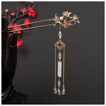 Imagem de Pernas de grampo de cabelo antigo Hanfu Headdress Traje antigo Acessórios de cabelo Jóias retrô Feminino Clássico Grampo de cabelo Acessórios de cabelo (Cor: OneColor, Tamanho: D)