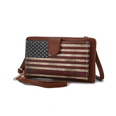 Imagem de MKF Collection Bolsa tiracolo para mulheres Designer Messenger Wristlet Wallet Clutch, Kiara Tan