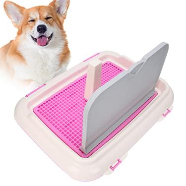 Imagem de Almofada de vaso sanitário para cães, cerca de vaso sanitário para cães, vaso sanitário para cachorro, cachorro, bandeja de urinação programada para vaso sanitário de cachorro (rosa)
