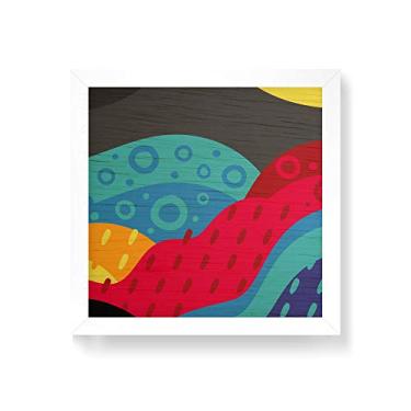 Imagem de Arte Maníacos Quadro decorativo com moldura caixa branca em Madeira - Lua e Sol Mar Color Parte 2 - 30x30cm