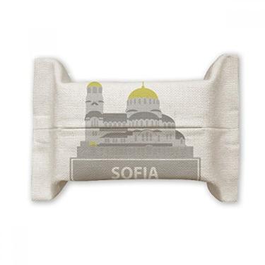 Imagem de Sofia Bulgaria Bolsa de linho de algodão com estampa de marco cinza