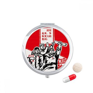 Imagem de Porta-comprimidos de papel para presidente vermelho Mao Masses, caixa de armazenamento de remédios