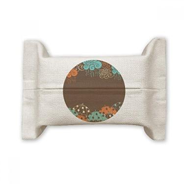 Imagem de Bolsa de linho de algodão com estampa meteorológica para lenços faciais