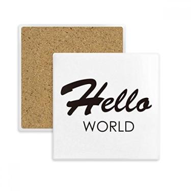 Imagem de Interface do programador Hello World Quadrado Porta-copos Porta-copos Caneca Subplaca Suporte Isolamento Pedra