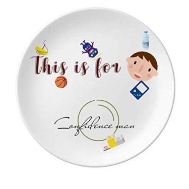 Imagem de Ambiguous Contrary Trust Deception Prato de porcelana redondo Prato Menino Homem