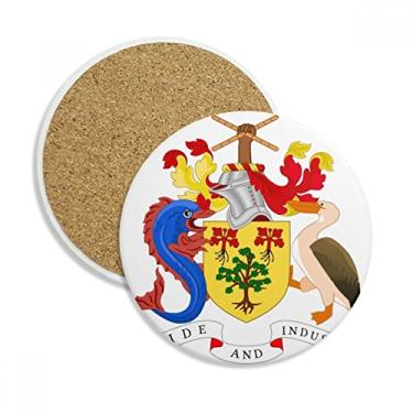 Imagem de Bridgetown Barbados Caneca porta-copos com emblema nacional Pedra absorvente de proteção de mesa