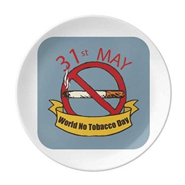 Imagem de Logo 31st May No Tabaco Day Prato Sem Fumo Decorativo Porcelana Salver Prato de Jantar