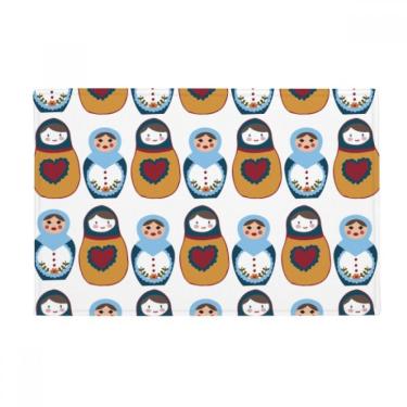 Imagem de DIYthinker Pôster de boneca russa Matrioska Country Culture Tapete antiderrapante para porta de banheiro