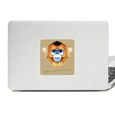 Imagem de Adesivo de vinil de macaco com nariz dourado para decoração de PC