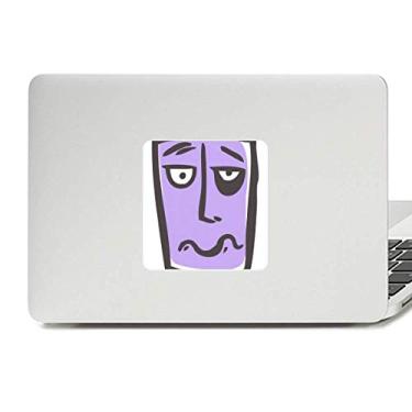 Imagem de Adesivo de vinil para laptop com desenho de rosto abstrato sorridente para decoração de PC