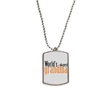 Imagem de DIYthinker World's Okayest Grandma Nana Best Citação Colar com pingente de etiqueta de cachorro de aço inoxidável