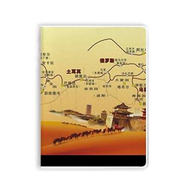 Imagem de Landmark Camel Desert Journey Caderno de mapa de seda, capa de chiclete, diário de capa macia
