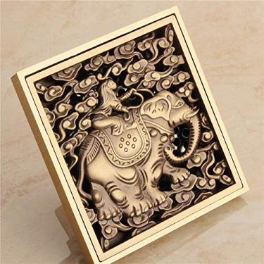 Imagem de Filtro de drenagem de piso Chuveiro banheiro de latão quadrado Chuveiro Drenagem de piso Home Hotel Banheira Filtro de pia com tampa removível Rolhas de drenagem Jardim de lavanderia Cozinha ao ar livre