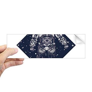 Imagem de DIYthinker Adesivo retangular com estampa de arte do universo astronauta estrelas para notebook, decalque de janela
