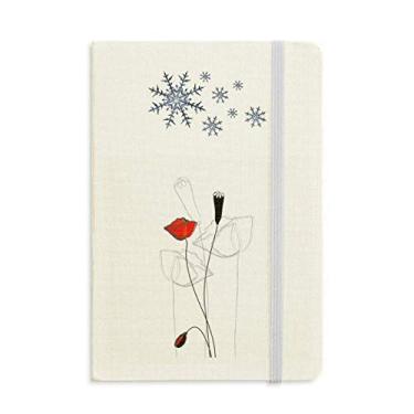 Imagem de Caderno de milho de arte abstrata Red Flower Bud grosso flocos de neve inverno