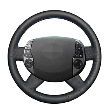 Imagem de Capa de volante de carro confortável antiderrapante costurada à mão preta, apto para Toyota Prius 20 XW20 2004 a 2009