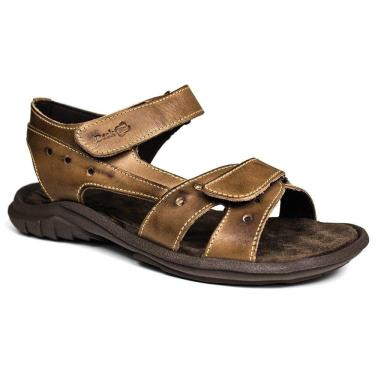 Imagem de Sandália Papete Masculina de Couro Marrom 400
