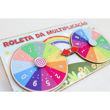 Imagem de Roleta Da Multiplicação - Tabuada / Multiplicação / Subtração / Divisão - Madeira Mdf único