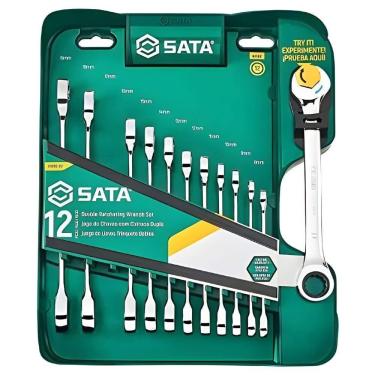 Imagem de Jogo de Chave Combinada com Catraca Speedy 8 a 19 mm com 12 Pc SATA