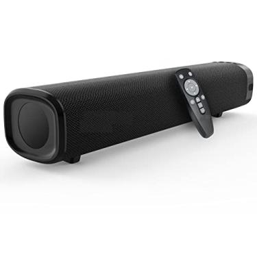 Imagem de 15,7 Polegadas Barra de Som, Soundbar com Fio e Sem Fio Bluetooth 5.0 Alto-Falante para TV, Cabo Optico, AUX, USB Incluído, DSP, Baixo Ajustável, Preto