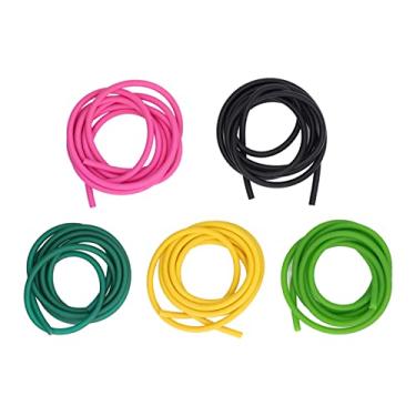 Imagem de Pacote Com 5 Tubos De Catapulta De Estilingue Com Mangueira Elástica De Látex De 2 M - Verde Gelo, Rosa, Verde Fluorescente, Preto, Amarelo