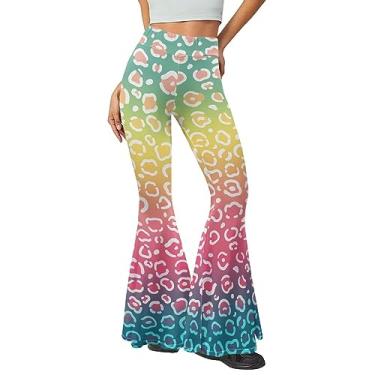 Imagem de Tomeusey Leggings flare para mulheres cintura alta calças de trabalho femininas calças...
