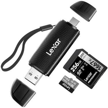 Imagem de Lexar Leitor de cartão de memória RW310, USB 3.2 Geração 1 até 170 MB/s Velocidades 2 em 1 USB-C USB-A para SD/Micro SD/SDHC/SDXC Adaptador de Leitor de Cartão de Câmera OTG Micro SD para