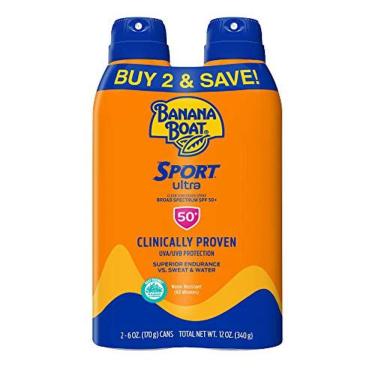 Imagem de Banana Boat Sport Ultra, Reef Friendly, Broad Spectrum Sunscreen Spray, SPF 50, 6oz. - Twin Pack