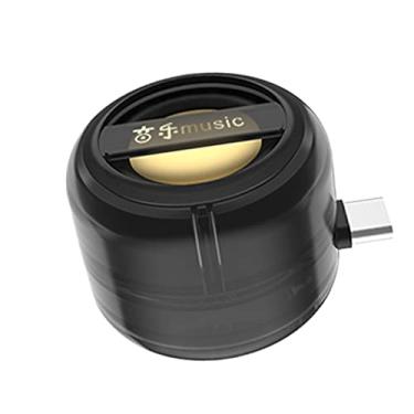 Imagem de DUERDU Mini alto-falante USB-C para celular, alto-falante plugue, recarregável Plug and Play 250 mAh com alto-falante de baixo transparente compacto e portátil para viagem em casa - azul, codificação