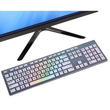 Imagem de Capa de teclado para teclado sem fio Dell KM636 e Dell KB216 com fio/Dell Optiplex 5250 3050 3240 5460 7450 7050/Dell Inspiron AIO 3475/3670/3477 All-in One Capa para teclado de mesa, arco-íris colorido
