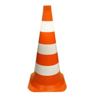 Imagem de Cone de sinalização - altura de 75 cm - branco / laranja
