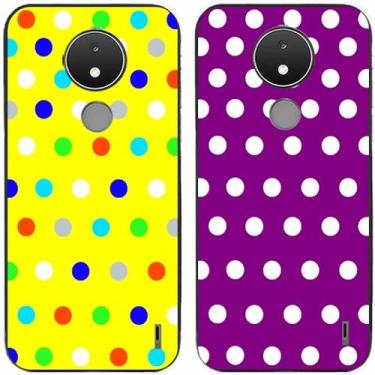 Imagem de 2 peças amarelo roxo colorido bolinhas impressas TPU gel silicone capa de telefone traseira para Nokia todas as séries (Nokia C21)