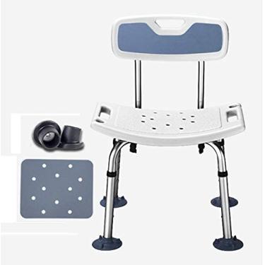 Imagem de Cadeiras de banho para idosos com braços e banco de chuveiro traseiro, auxiliares de chuveiro para deficientes e adultos, assentos de chuveiro antiderrapante assento de chuveiro com altura a