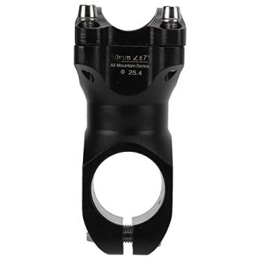 Imagem de AUNMAS Haste de guidão curta de bicicleta, haste de guidão de liga de alumínio anodizado resistente para bicicleta de estrada 25,4 * 60 mm