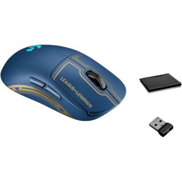 Imagem de Mouse para jogos sem fio Logitech Pro – Edição League of Legends – Sensor Hero 25K, velocidade da luz, botões programáveis, projetado para jogadores de League of Legends, com pano de limpeza