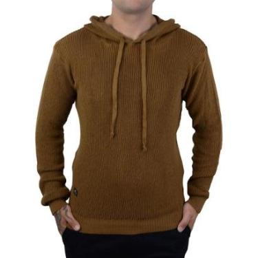 Imagem de Blusa Masculina King&Joe Tricot Com Capuz Slim Ocre-Masculino