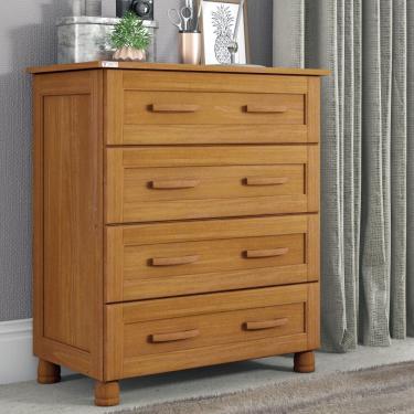 Imagem de Cômoda para Quarto 4 Gavetas em Madeira Viena Carvalho - Straub Web