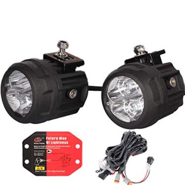 Imagem de HOUSE TUNING Kit de luz LED – Pacote com 2, luzes de LED redondas de 7,62 cm com chicote de fiação, luz de neblina de LED para caminhões off-road (ponto de 80 W – redondo de 7,62 cm)