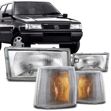 Imagem de Par Farol Vidro + Piscas Cristal Uno 1991 96 97 98 99 2000 2001 À 2002