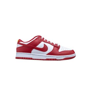 Imagem de Nike Dunk Low Retro Chenille Swoosh Sail/Grand Purple (DQ7683 100), Vermelho (Gym Red) - branco, 11.5